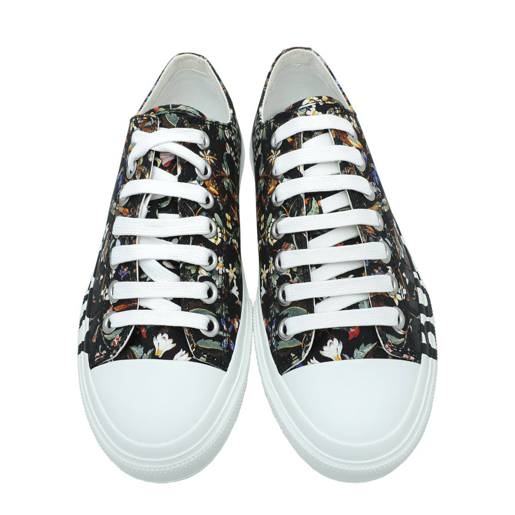 Burberry Black Multicolor Larkhall Logo Floral Sneaker 38