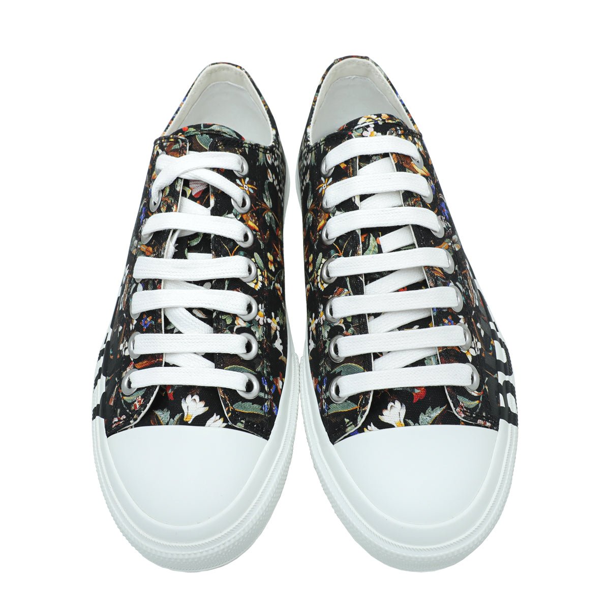 Burberry Black Multicolor Larkhall Logo Floral Sneaker 38