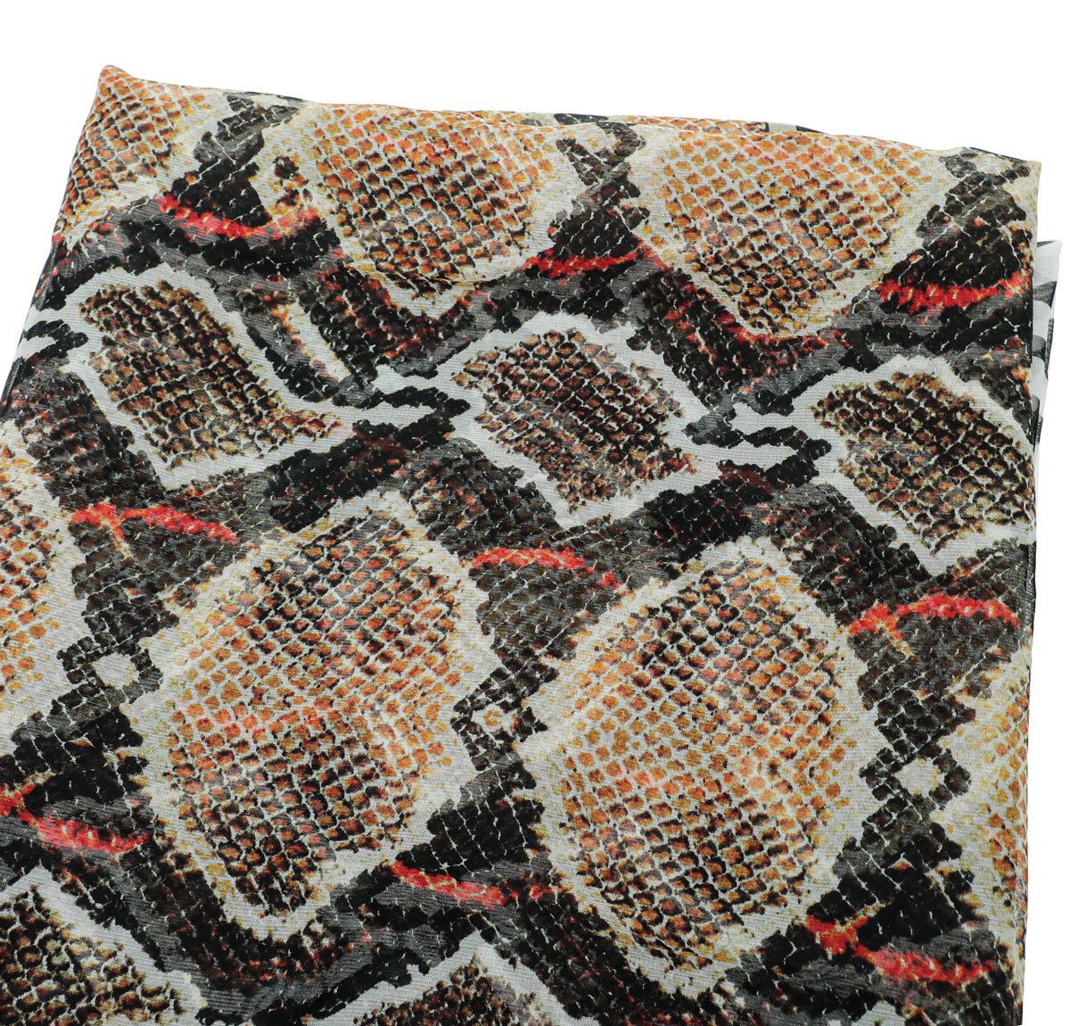 Burberry Black Multicolor Snake Print Silk Scarf