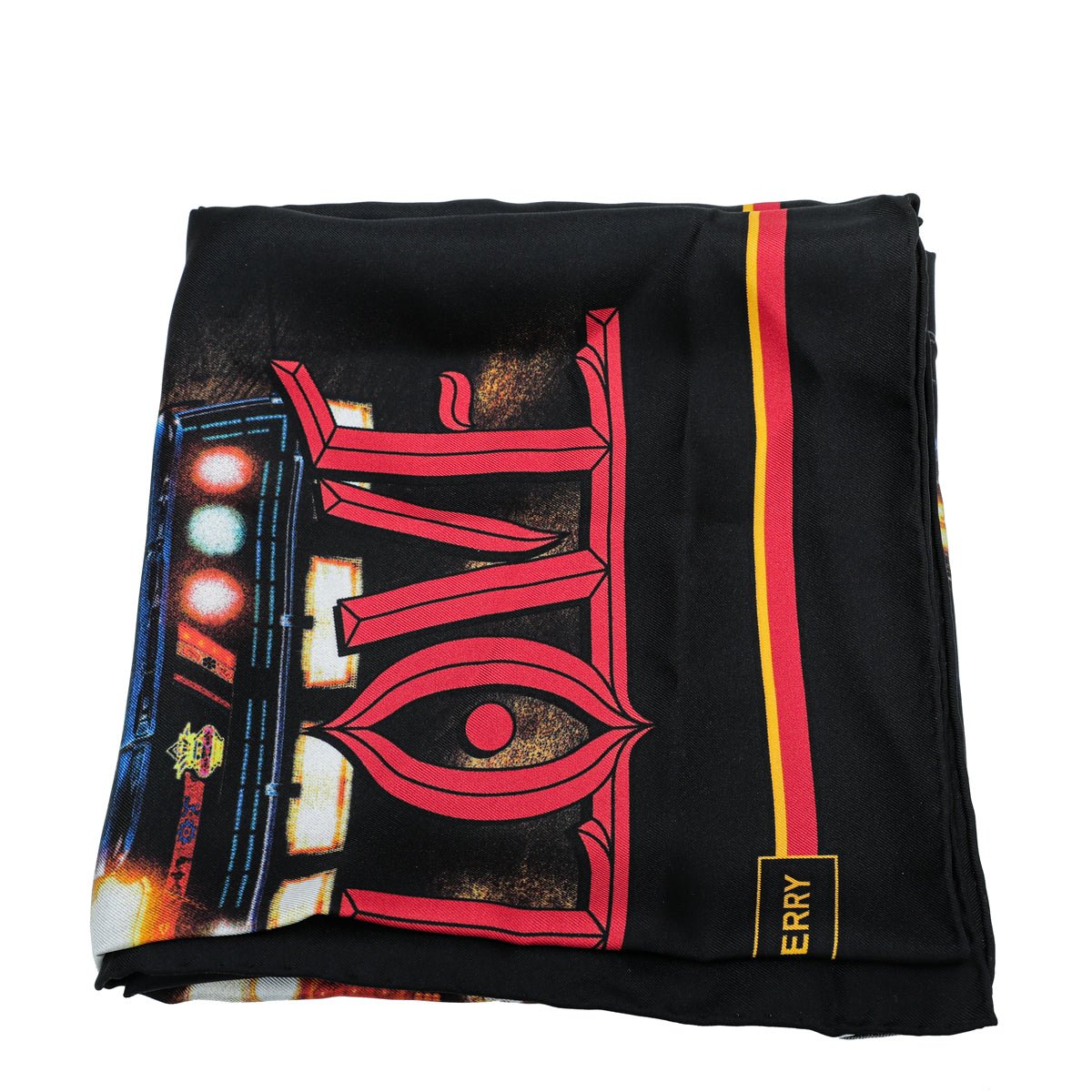 Burberry Black Multicolor Track Silk Square Scarf