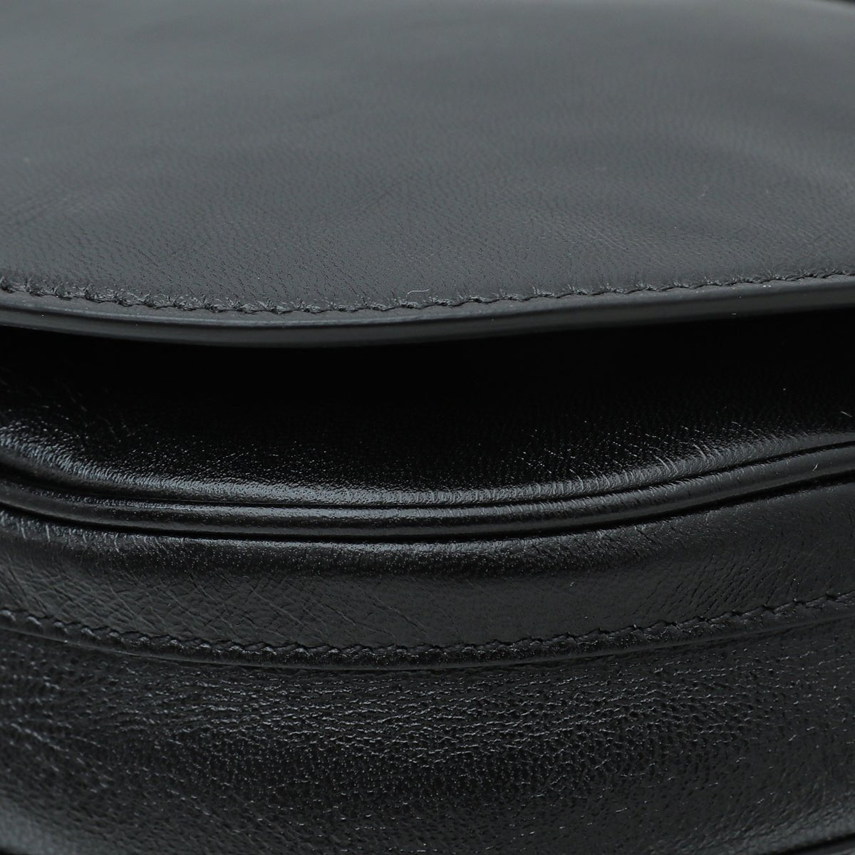 Burberry Black Soft Olympia Flap Chain Medium Bag