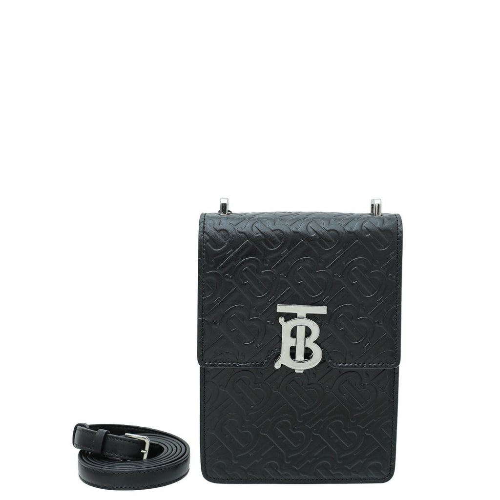 Burberry Black TB Embossed Robin Bag