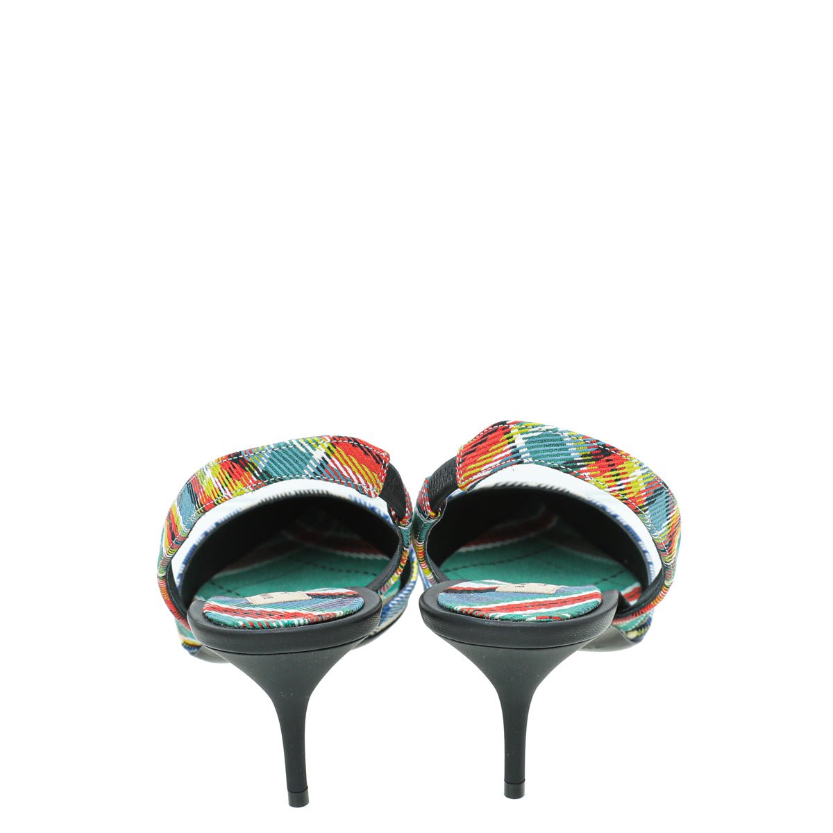 Burberry Blue Multicolor Annice Tartan Slingback Pumps 40