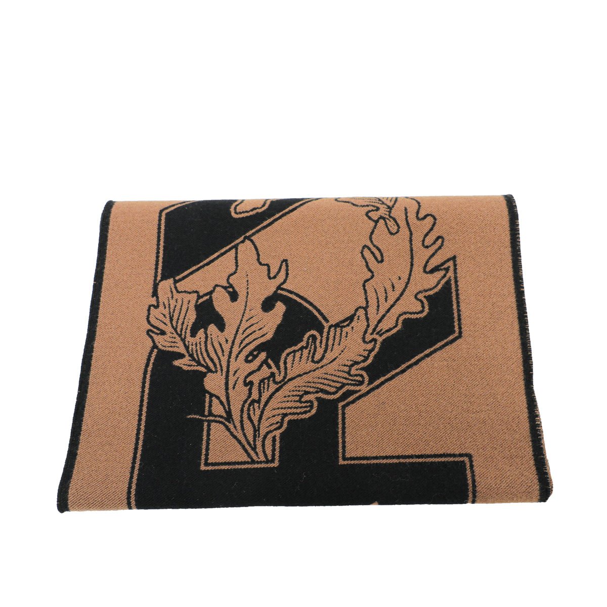 Burberry Brich Brown New Oak Leaf  FootBall Wool Scarf