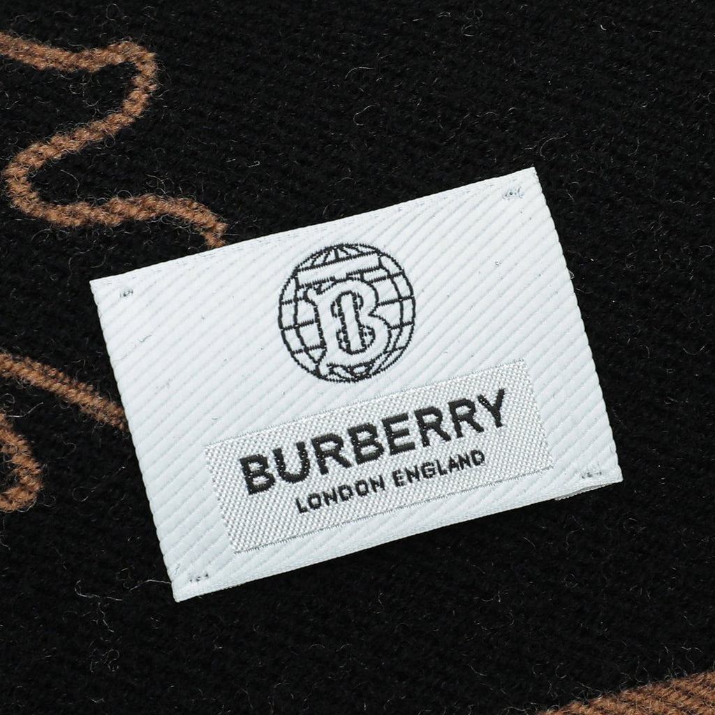 Burberry Brich Brown New Oak Leaf  FootBall Wool Scarf