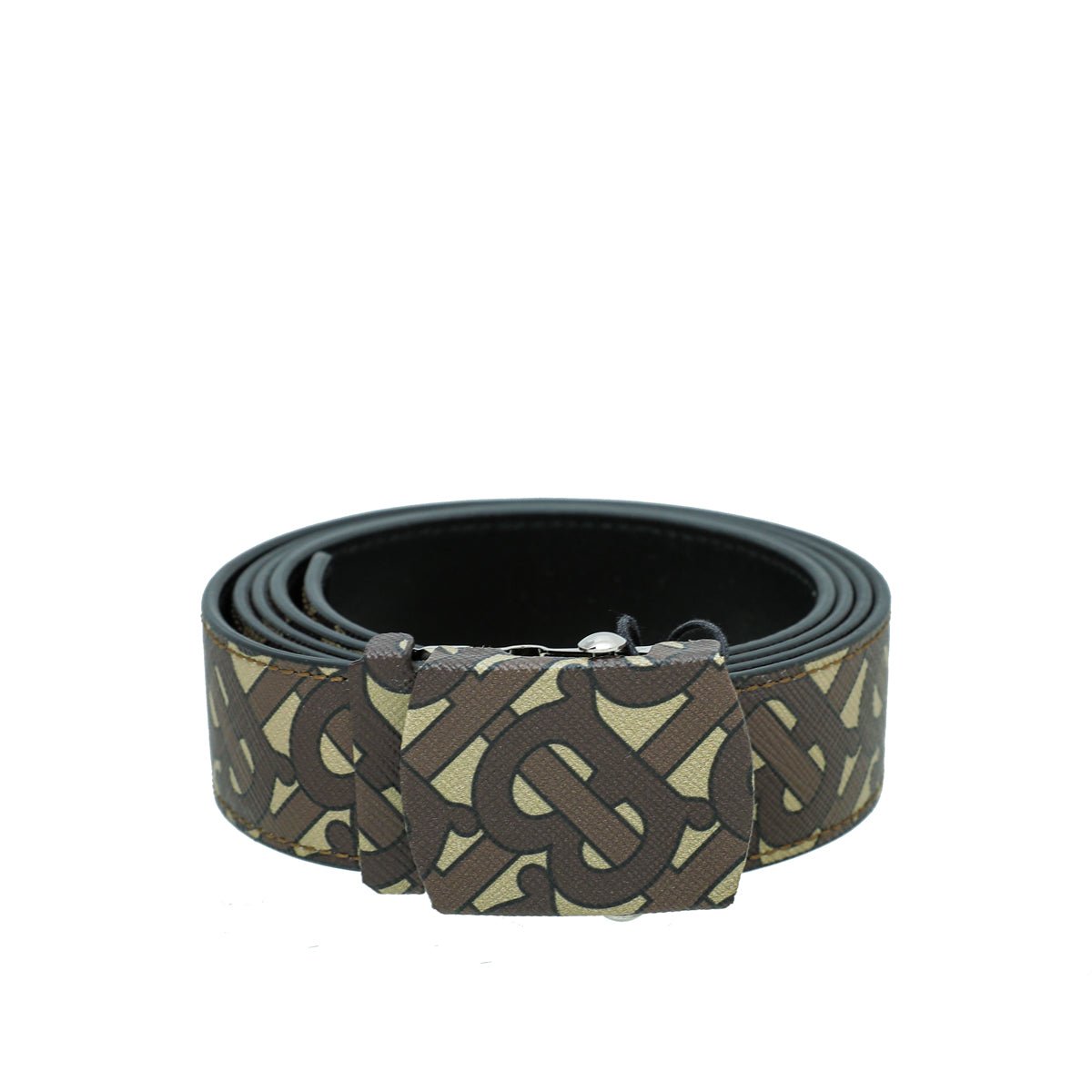 Burberry Bridle Brown Monogram Covered Clip Belt 44