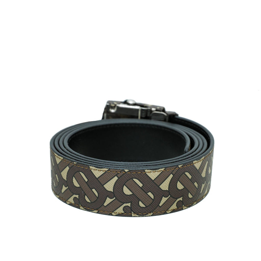 Burberry Bridle Brown Monogram Covered Clip Belt 44
