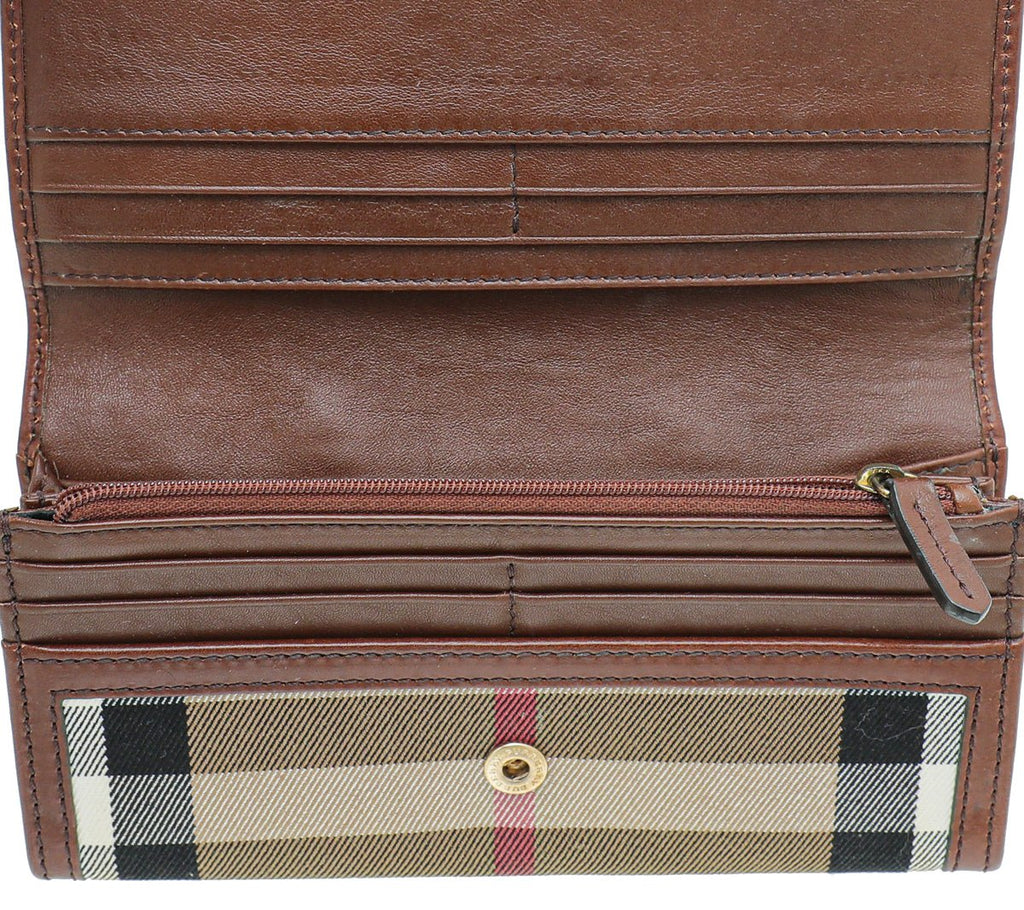Burberry Brown Nova Check Continental Wallet