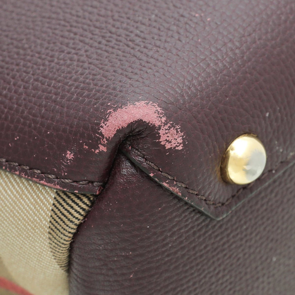 Burberry Burgundy Banner Tote Baby Bag