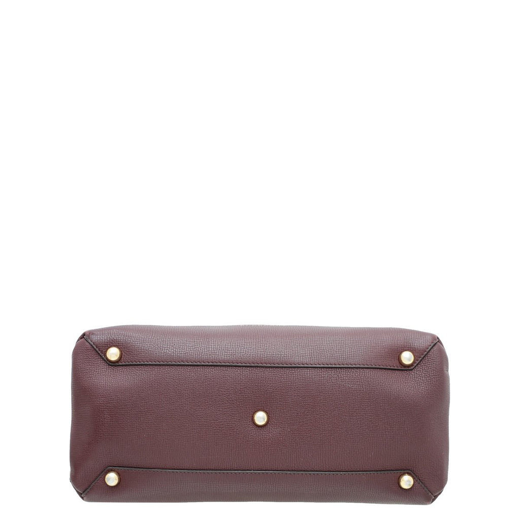 Burberry Burgundy Banner Tote Medium Bag