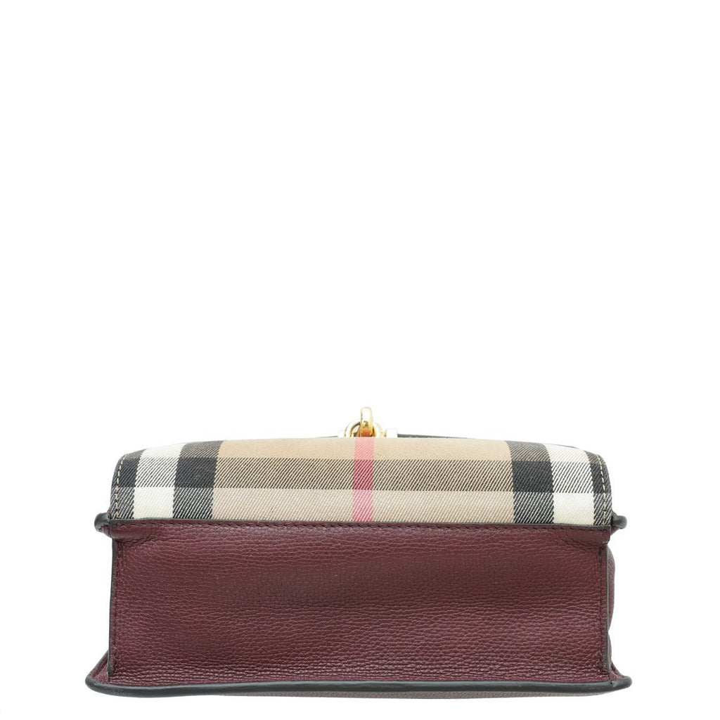 Burberry Burgundy House Check Macken Crossbody Bag