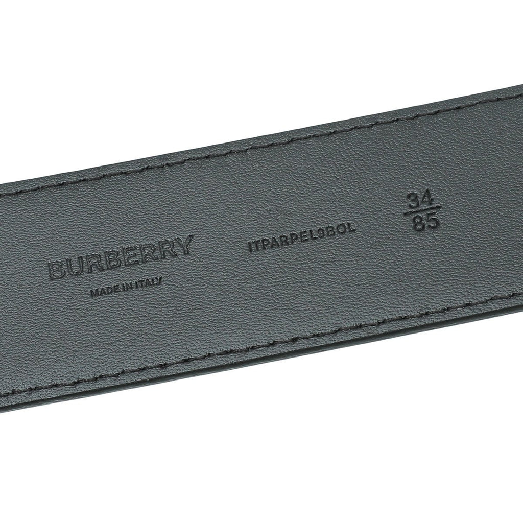 Burberry Dark Charcoal Check Reversible Clarke Belt 34