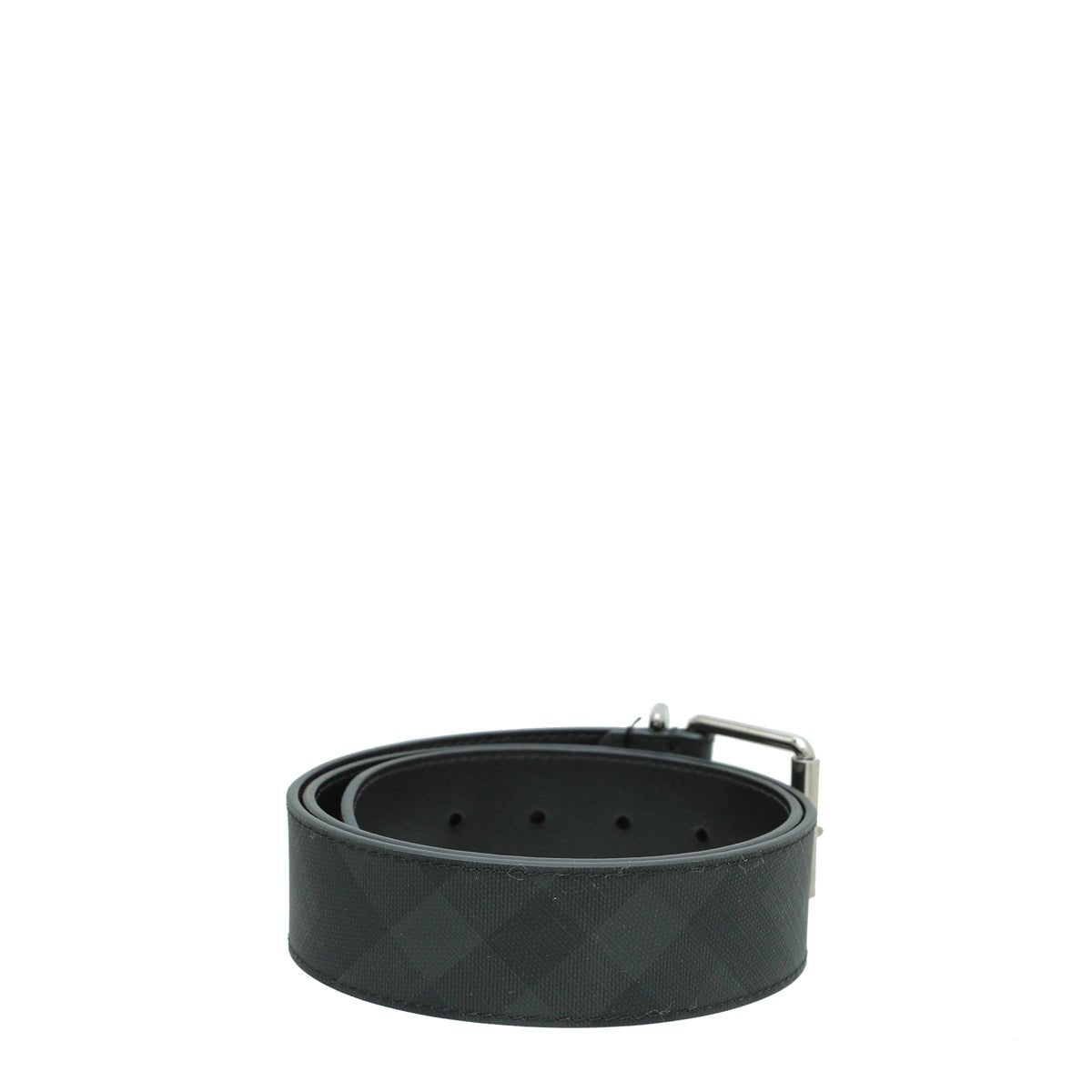 Burberry Dark Charcoal Check Reversible Clarke Belt 34