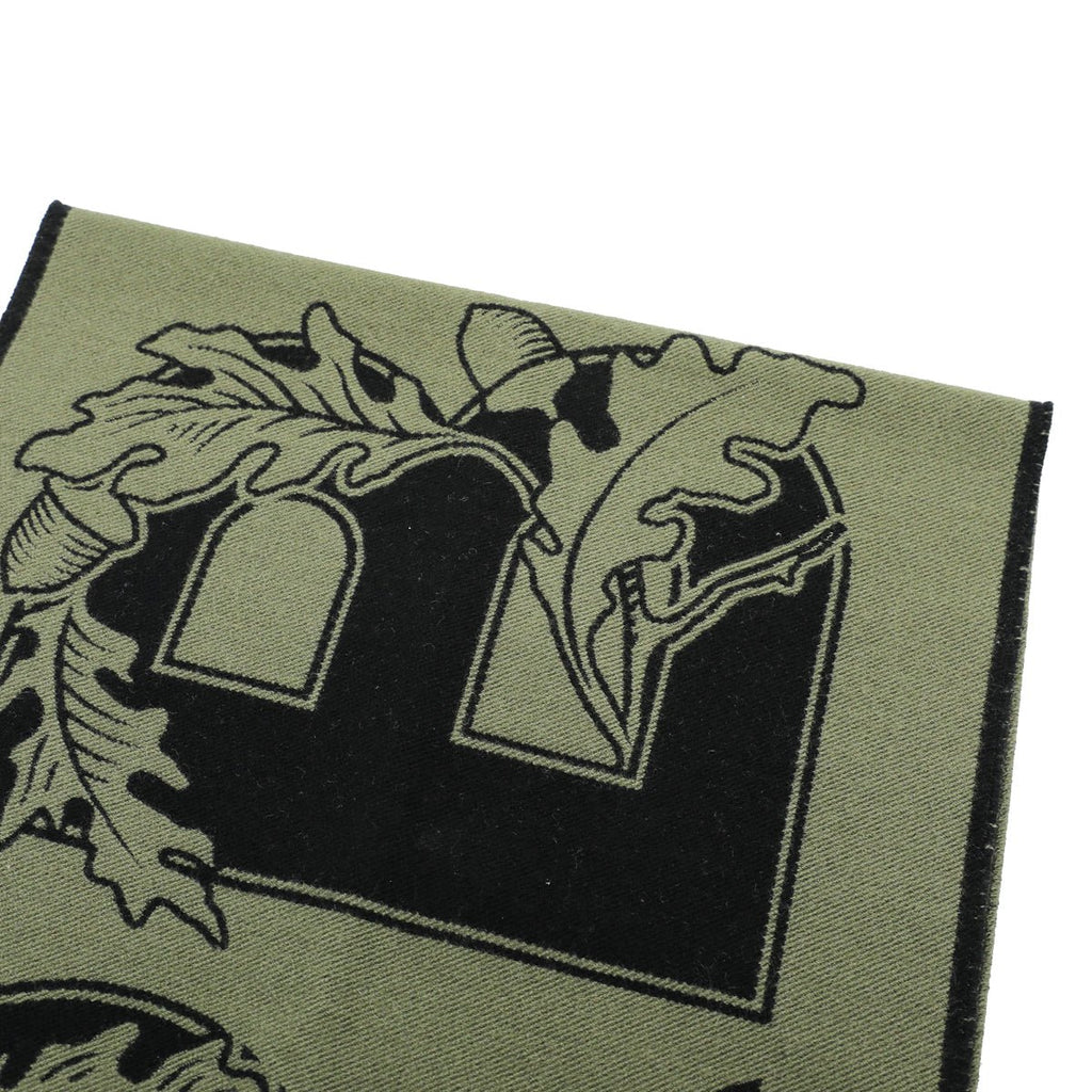 Burberry Dark Fern New Oak Leaf  FootBall Wool Scarf