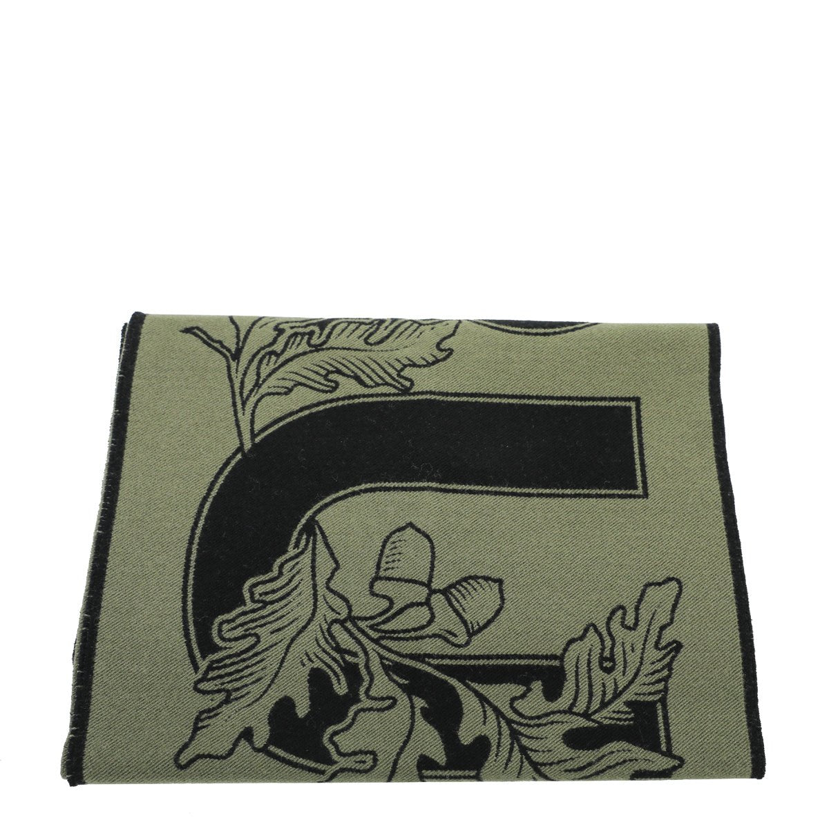 Burberry Dark Fern New Oak Leaf  FootBall Wool Scarf