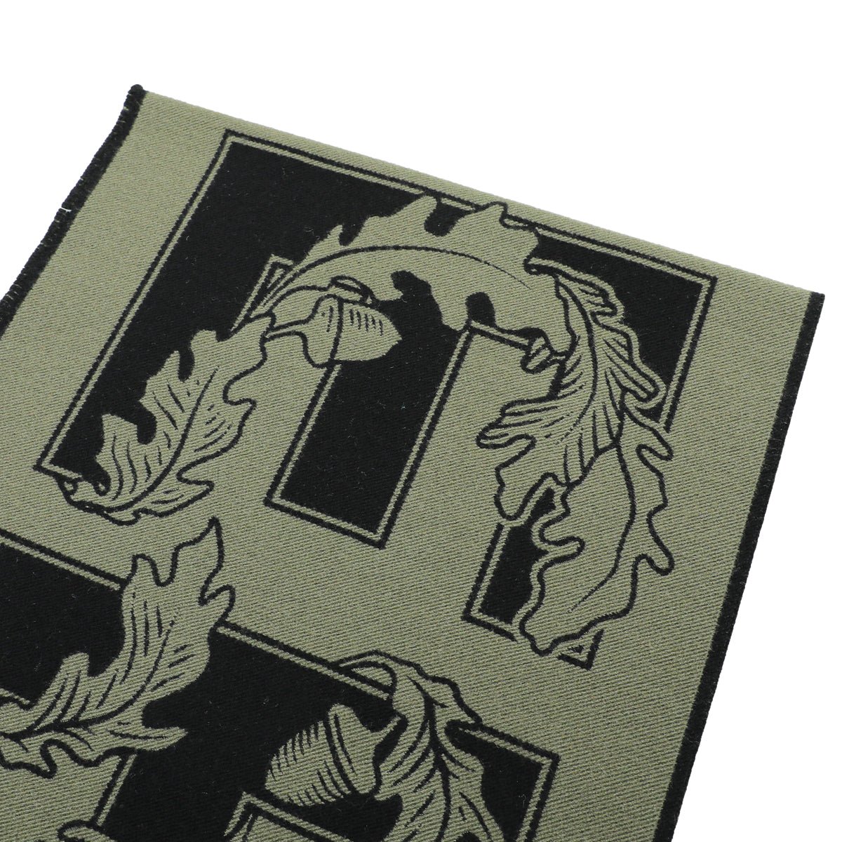 Burberry Dark Fern New Oak Leaf  FootBall Wool Scarf
