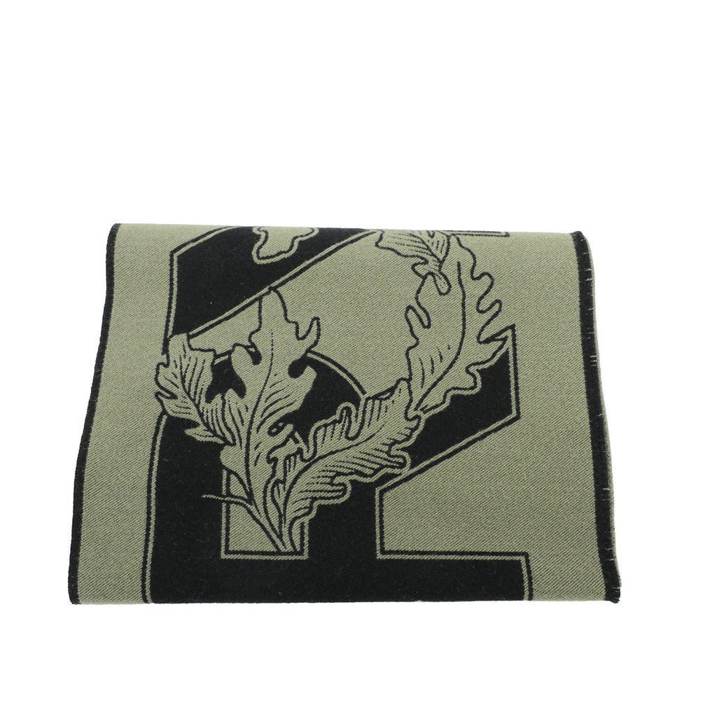 Burberry Dark Fern New Oak Leaf  FootBall Wool Scarf