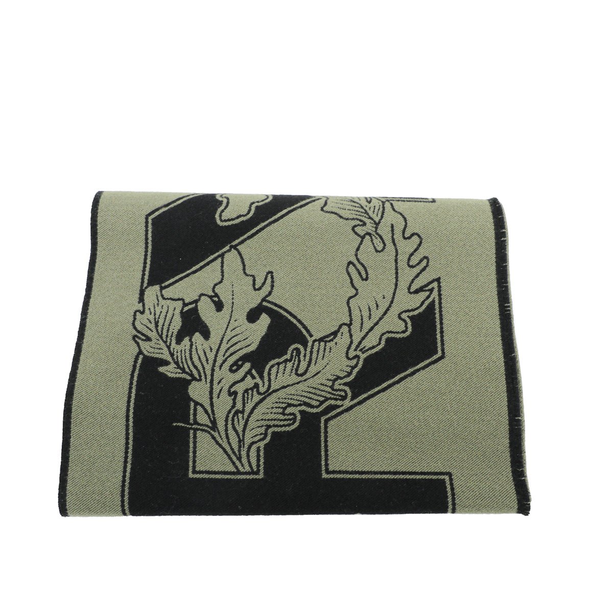 Burberry Dark Fern New Oak Leaf  FootBall Wool Scarf