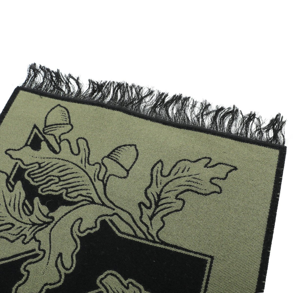 Burberry Dark Fern New Oak Leaf  FootBall Wool Scarf