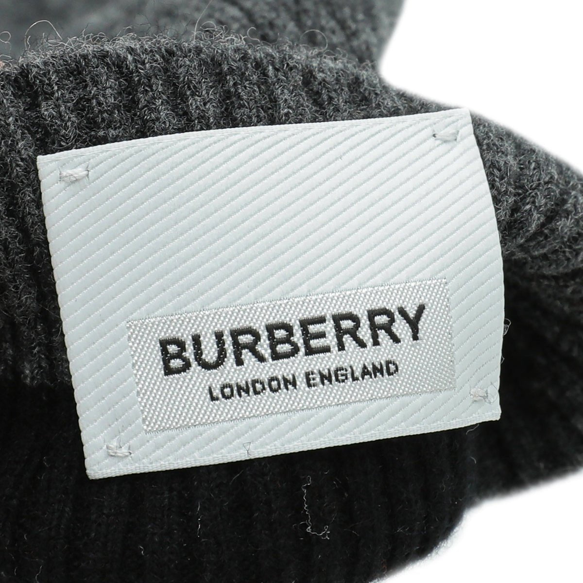 Burberry Dark Grey Graphic Wool Gloves