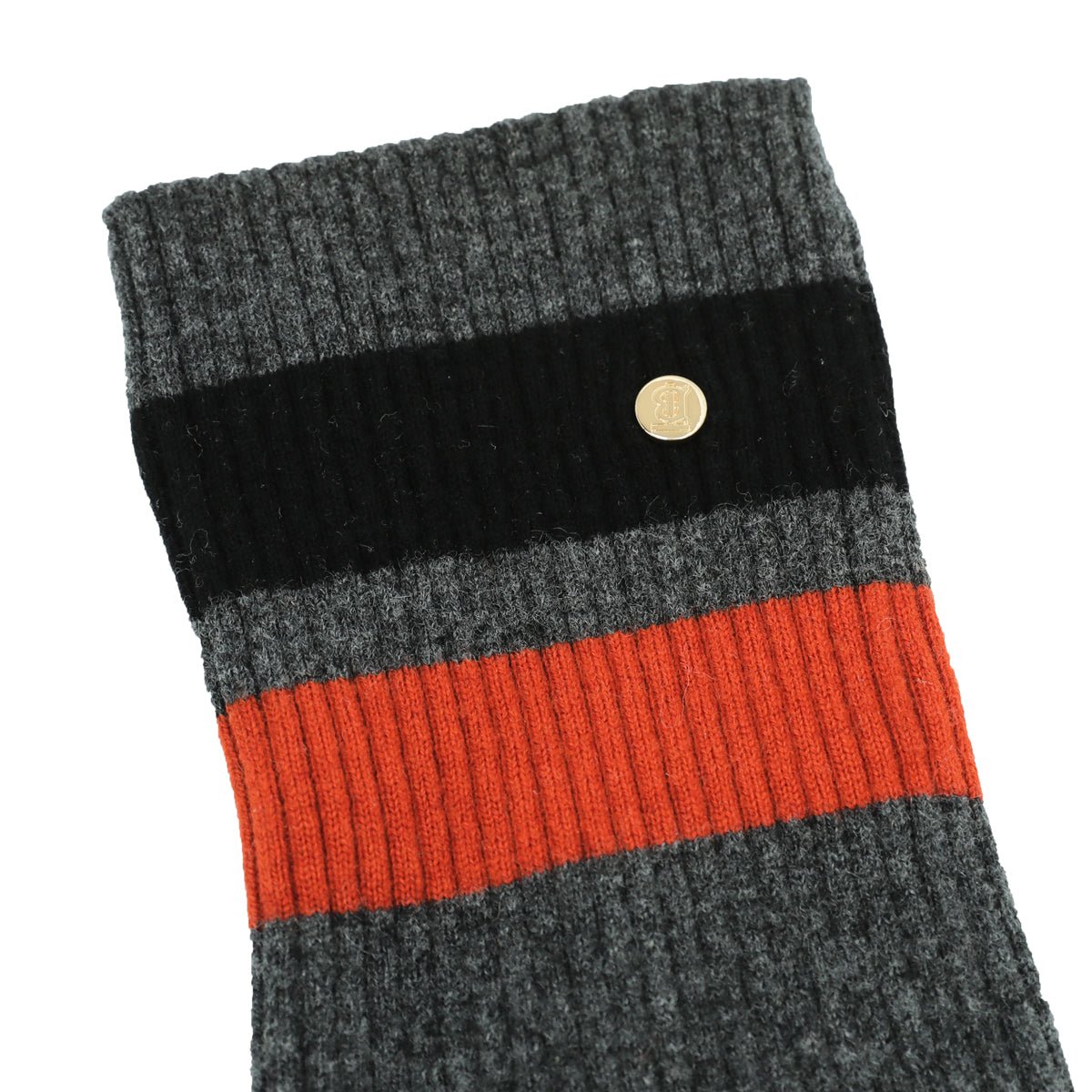 Burberry Dark Grey Graphic Wool Gloves
