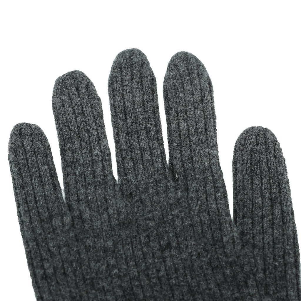 Burberry Dark Grey Graphic Wool Gloves