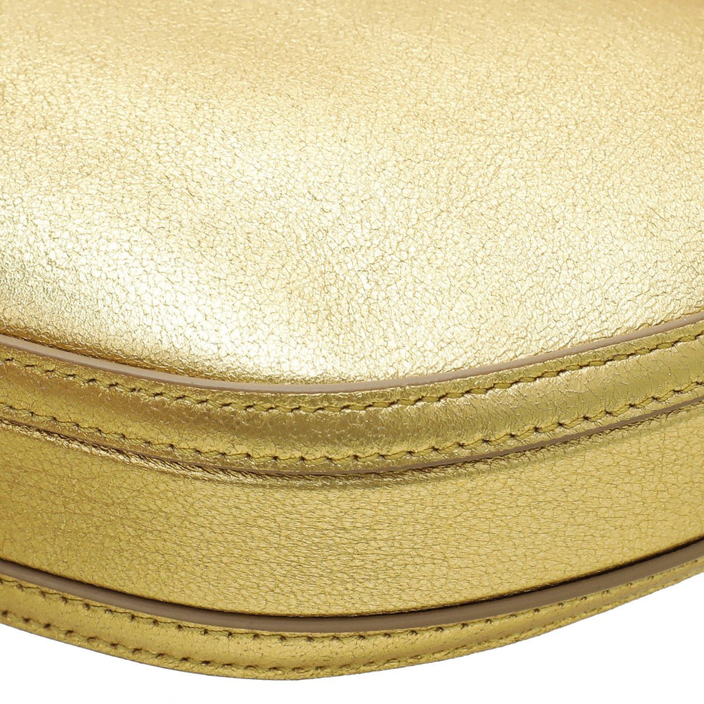 Burberry Gold Olympia Mini Chain Zip Bag