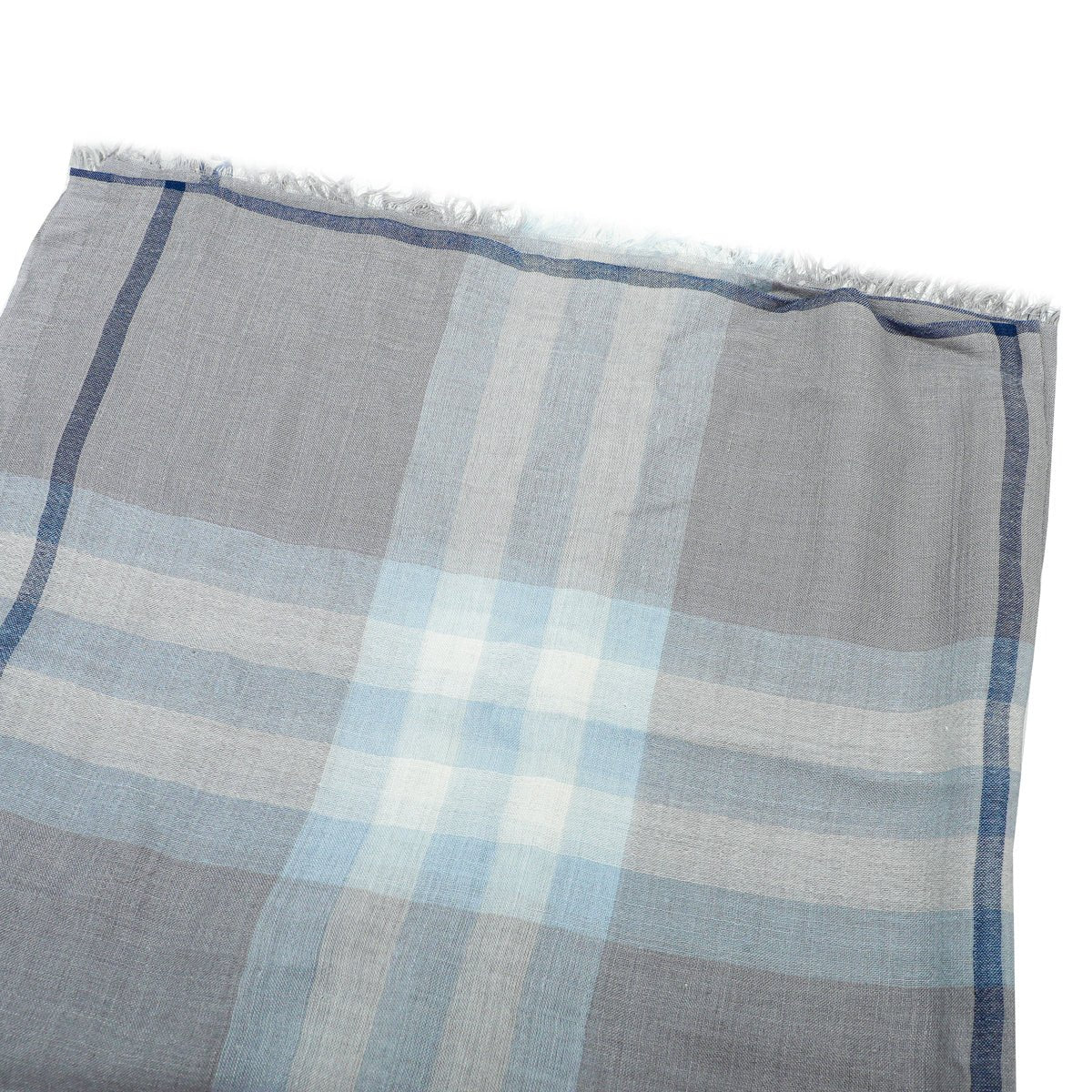 Burberry Grey Giant Check Gauze Scarf