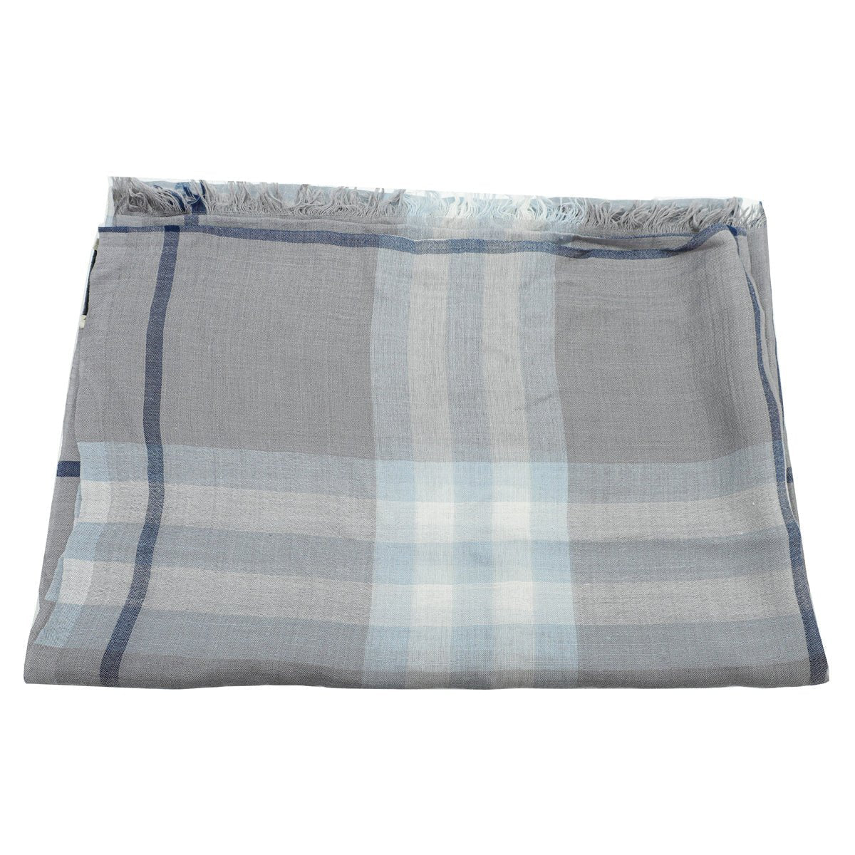 Burberry Grey Giant Check Gauze Scarf