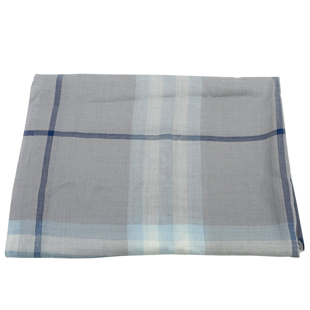 Burberry Grey Giant Check Gauze Scarf