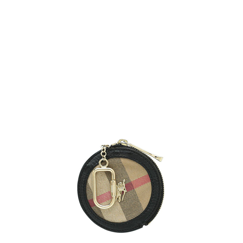 Burberry Haymarket Black Coin Purse Key Holder