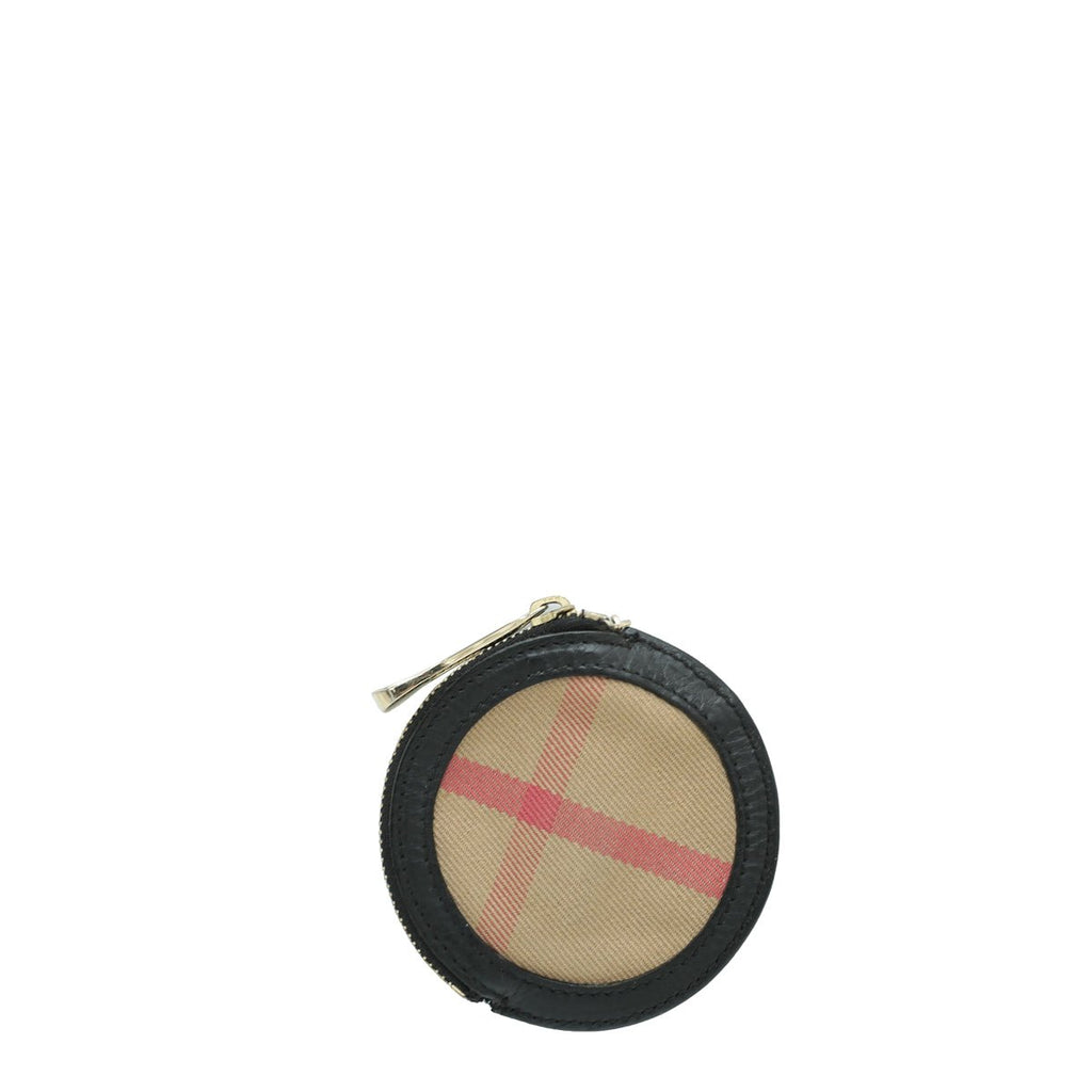 Burberry Haymarket Black Coin Purse Key Holder