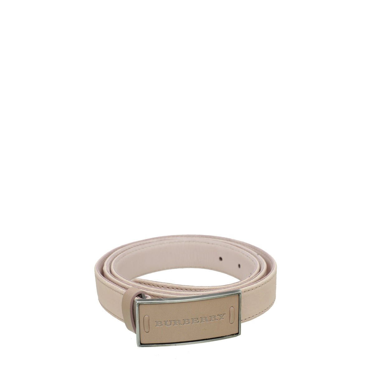 Burberry Light Pink Logo Buckle Belt 44