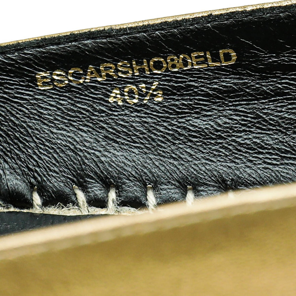 Burberry Metallic Gold Check Espadrille 40.5