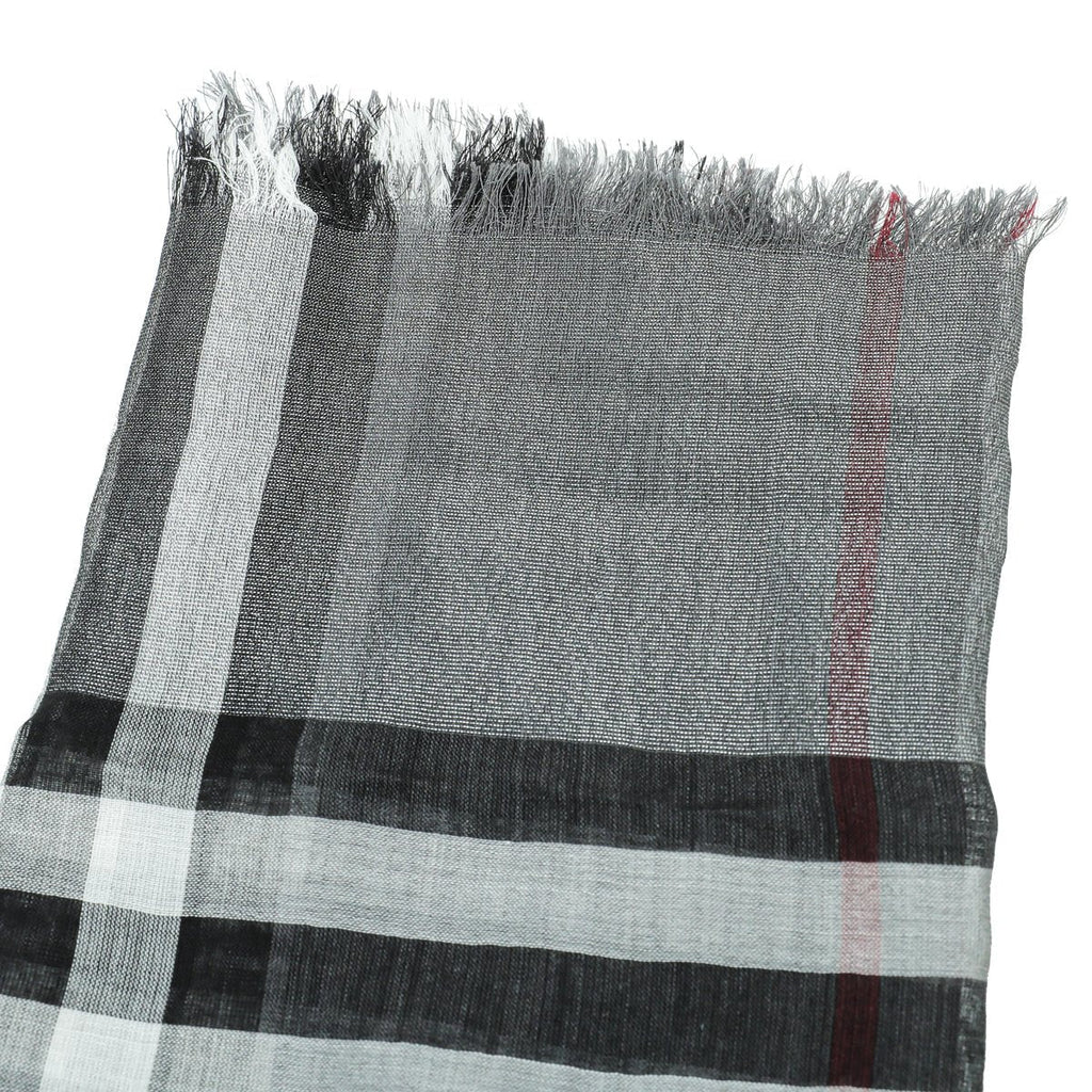 Burberry Metallic Grey Vintage Check Silk Scarf