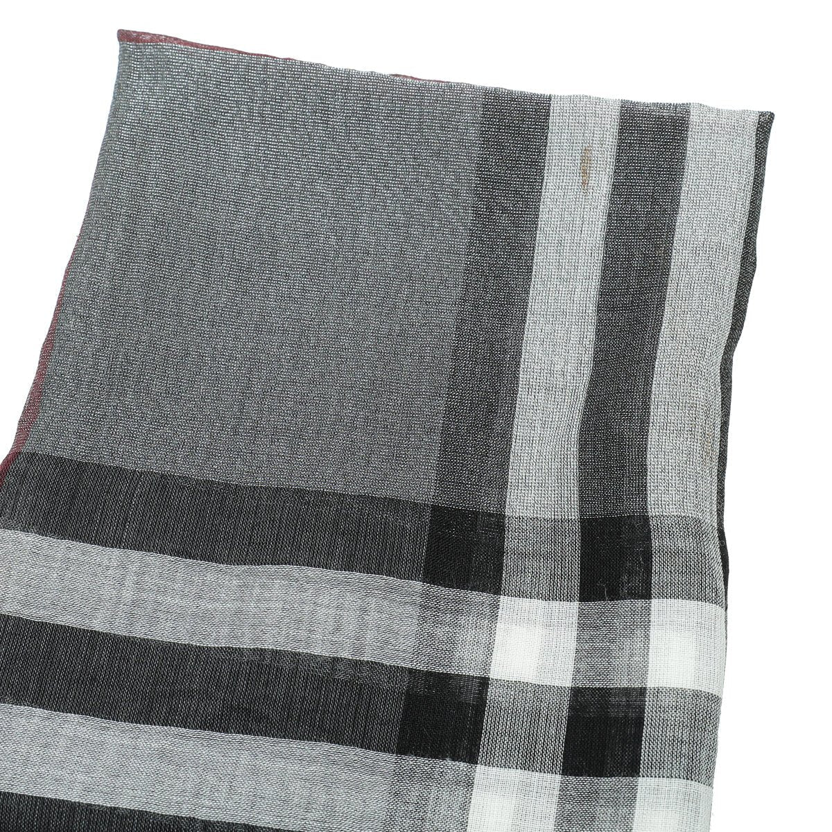 Burberry Metallic Grey Vintage Check Silk Scarf