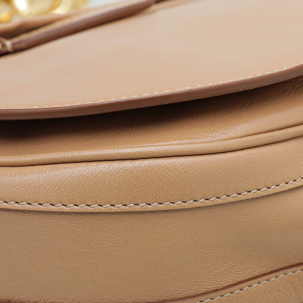 Burberry Modern Beige Soft Olympia Small Flap Chain Bag
