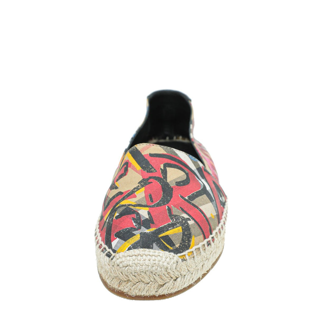 Burberry Multicolor Logo Print Espadrille 36