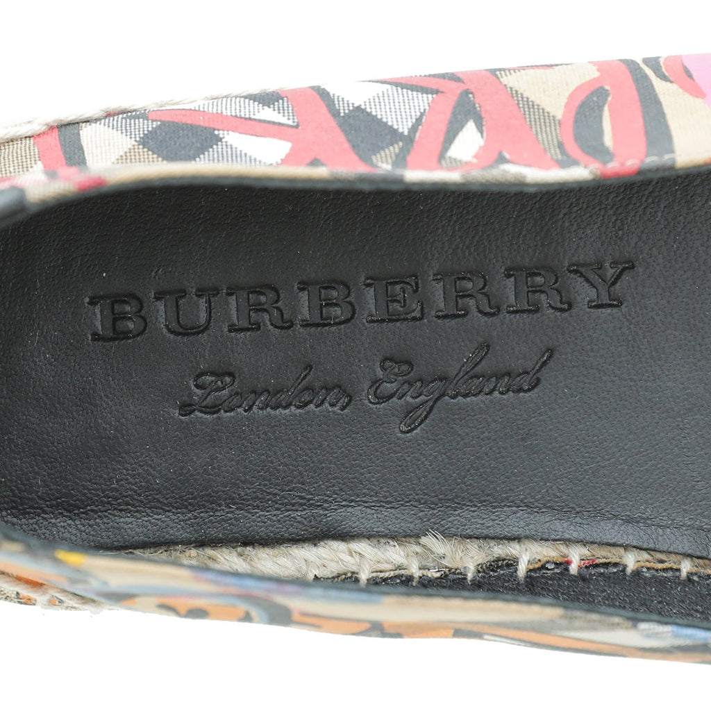 Burberry Multicolor Logo Print Espadrille 36