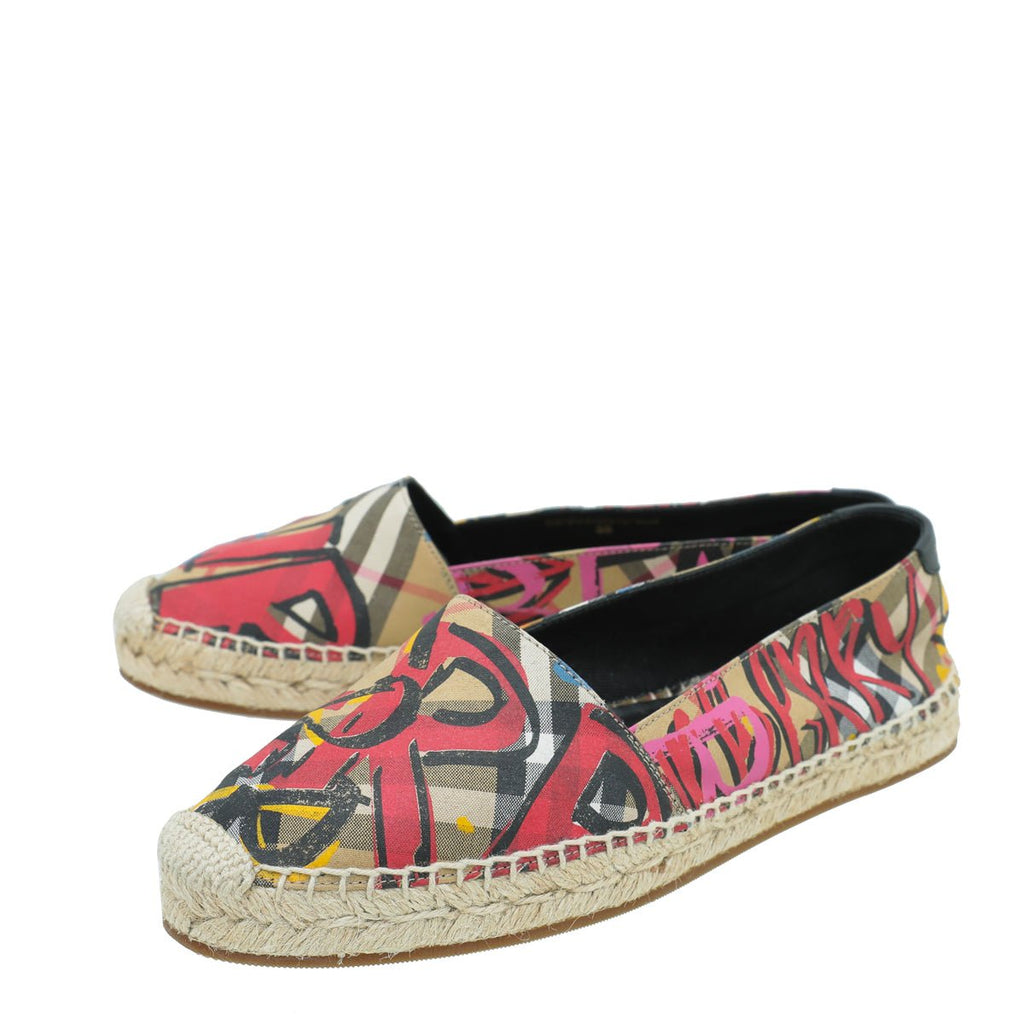 Burberry Multicolor Logo Print Espadrille 36