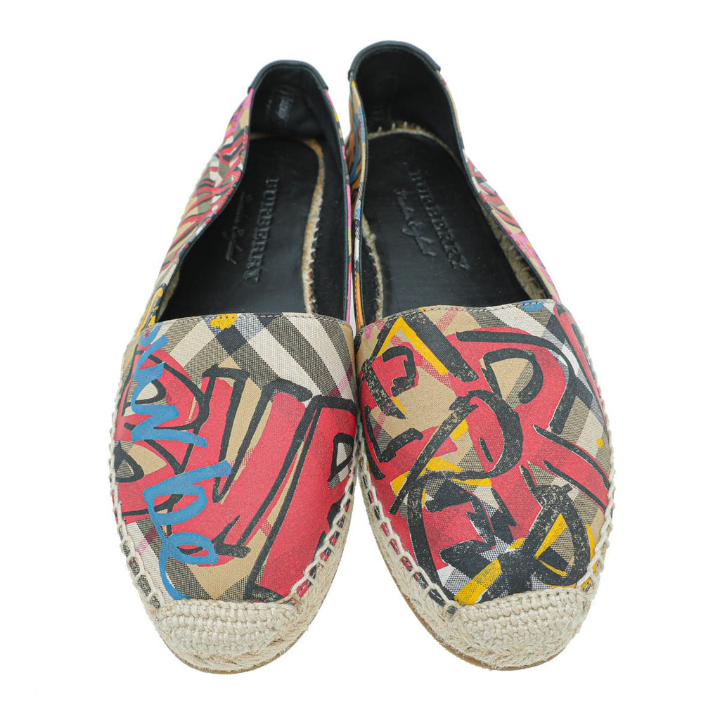 Burberry Multicolor Logo Print Espadrille 36