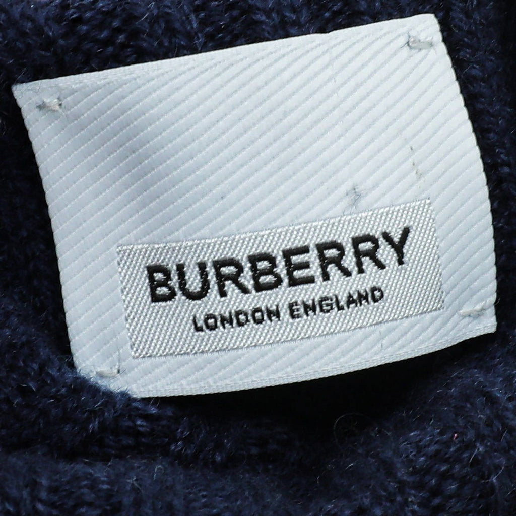 Burberry Navy Blue Cash Knit Gloves