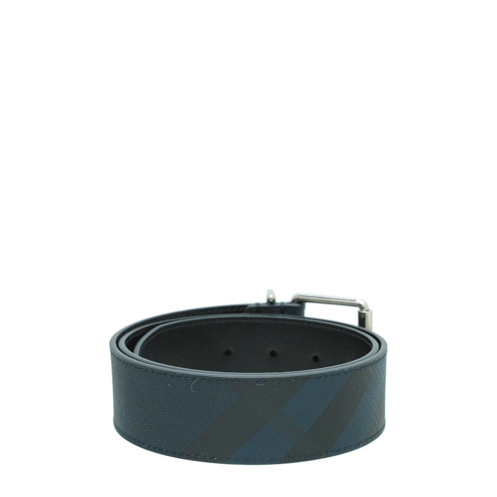 Burberry Navy Blue MACK40 Check Belt 32