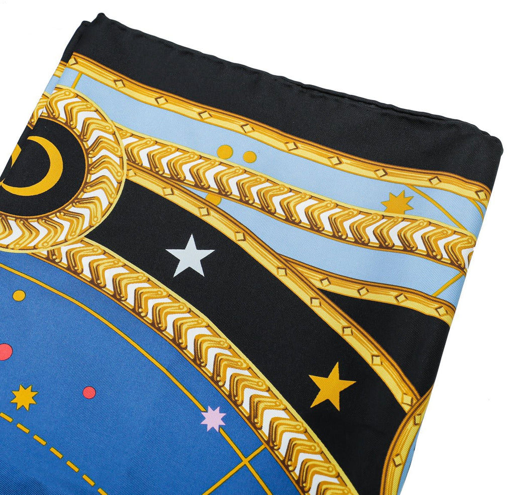 Burberry Oceanic Blue Astrological Square Silk Scarf