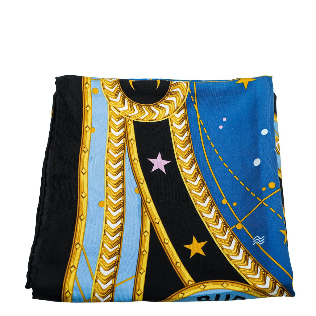 Burberry Oceanic Blue Astrological Square Silk Scarf