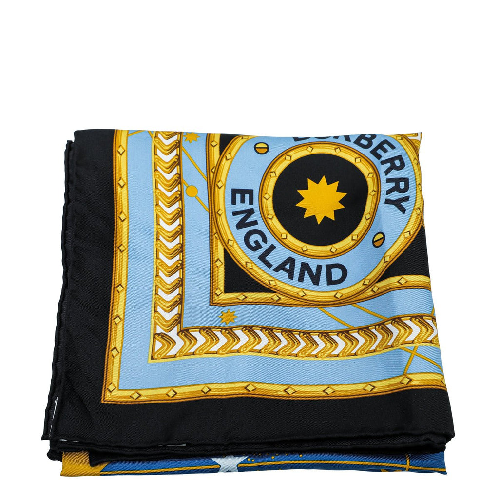 Burberry Oceanic Blue Astrological Square Silk Scarf