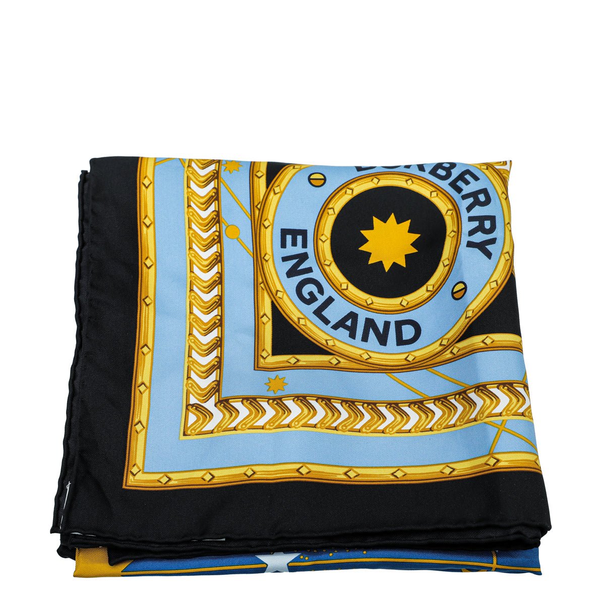 Burberry Oceanic Blue Astrological Square Silk Scarf