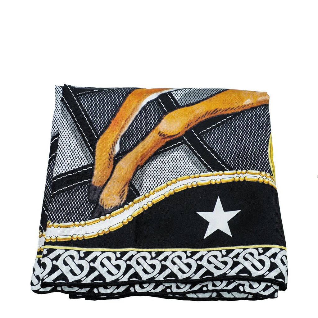 Burberry Oceanic Blue Deer Print Square Scarf