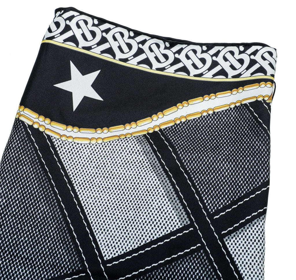 Burberry Oceanic Blue Deer Print Square Scarf