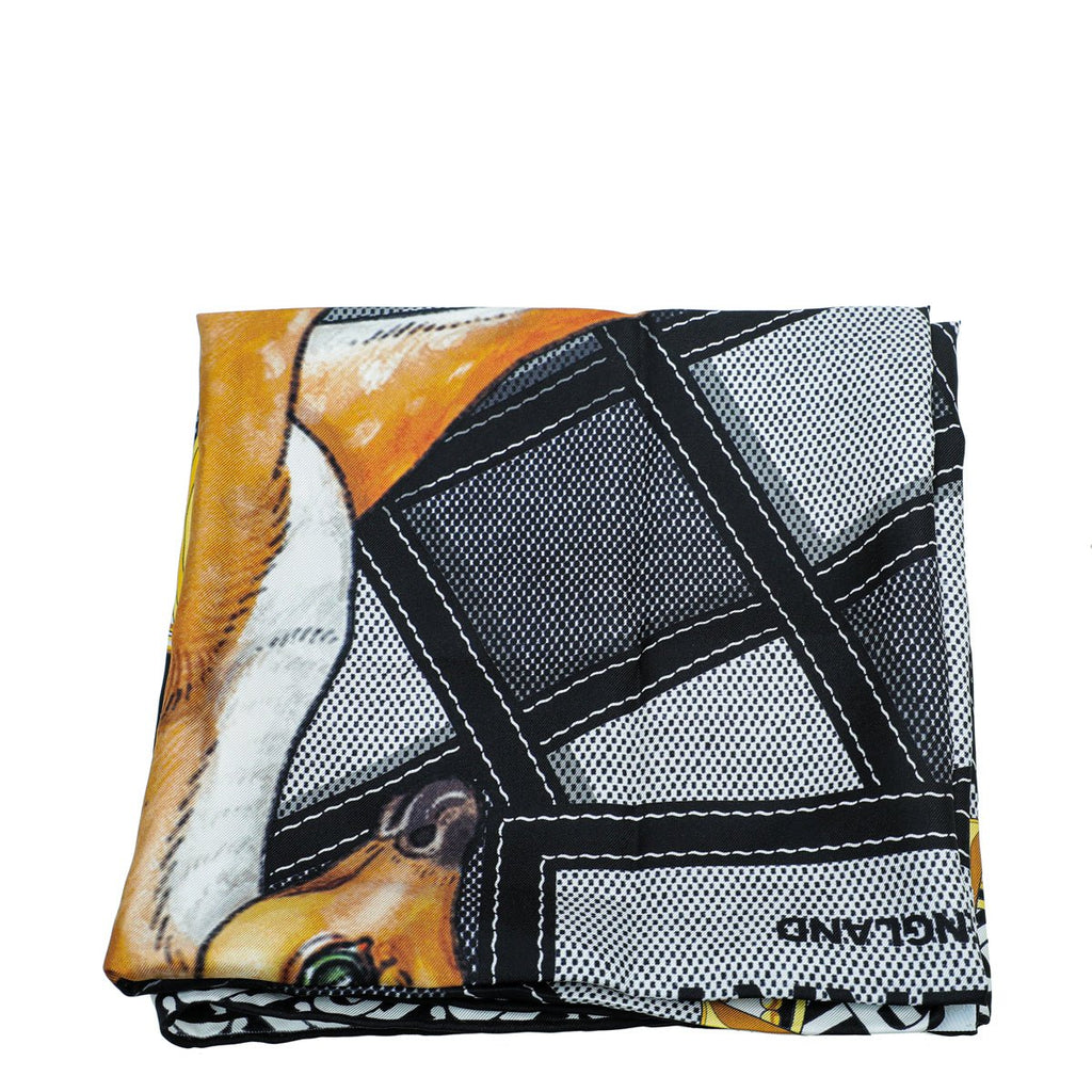 Burberry Oceanic Blue Deer Print Square Scarf